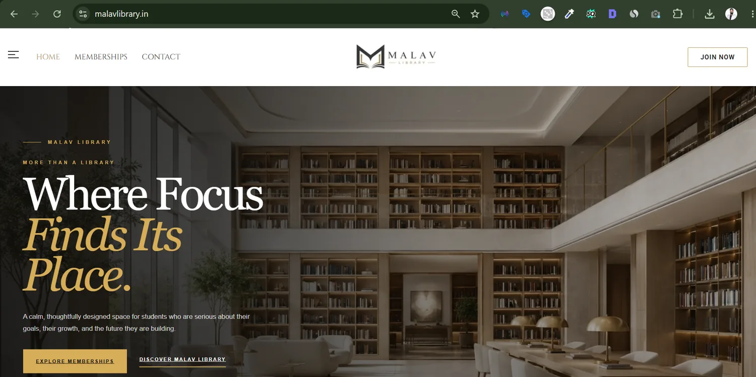Malav Library student website project