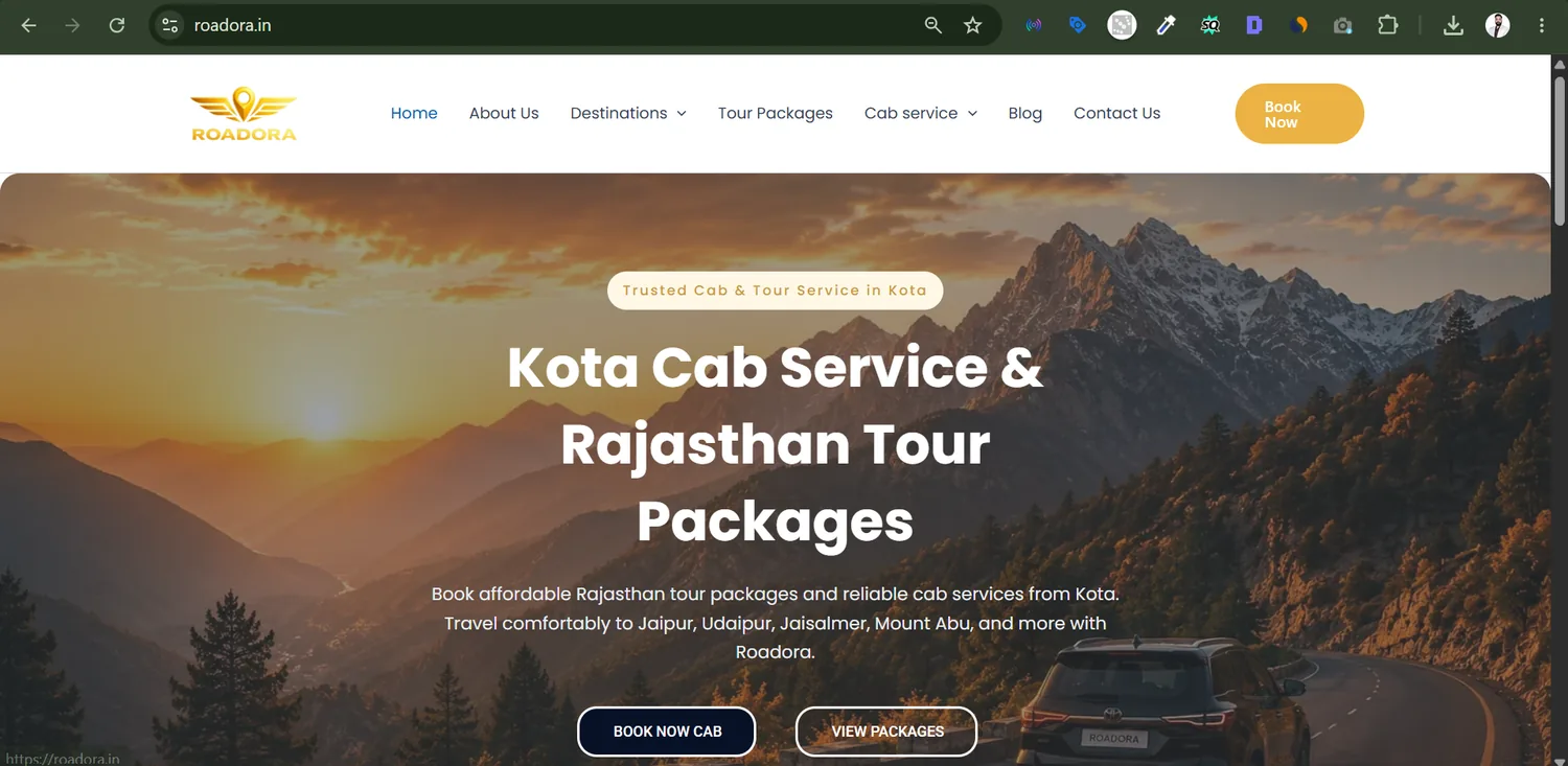 Roadora student taxi and tour website project